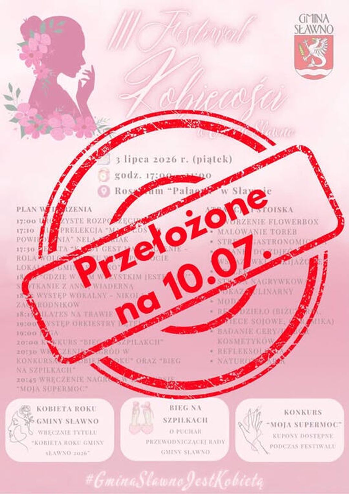 Festiwal Kobiecości przełożony. Nowy termin: 10 lipca 2026, godziny bez zmian Festiwal Kobiecości przełożony. Nowy termin: 10 lipca 2026, godziny bez zmian