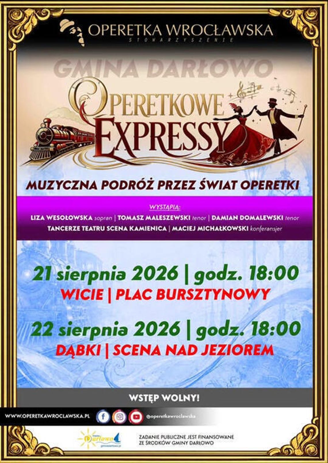 Gmina Darłowo zaprasza na dwa wieczory z operetką Gmina Darłowo zaprasza na dwa wieczory z operetką