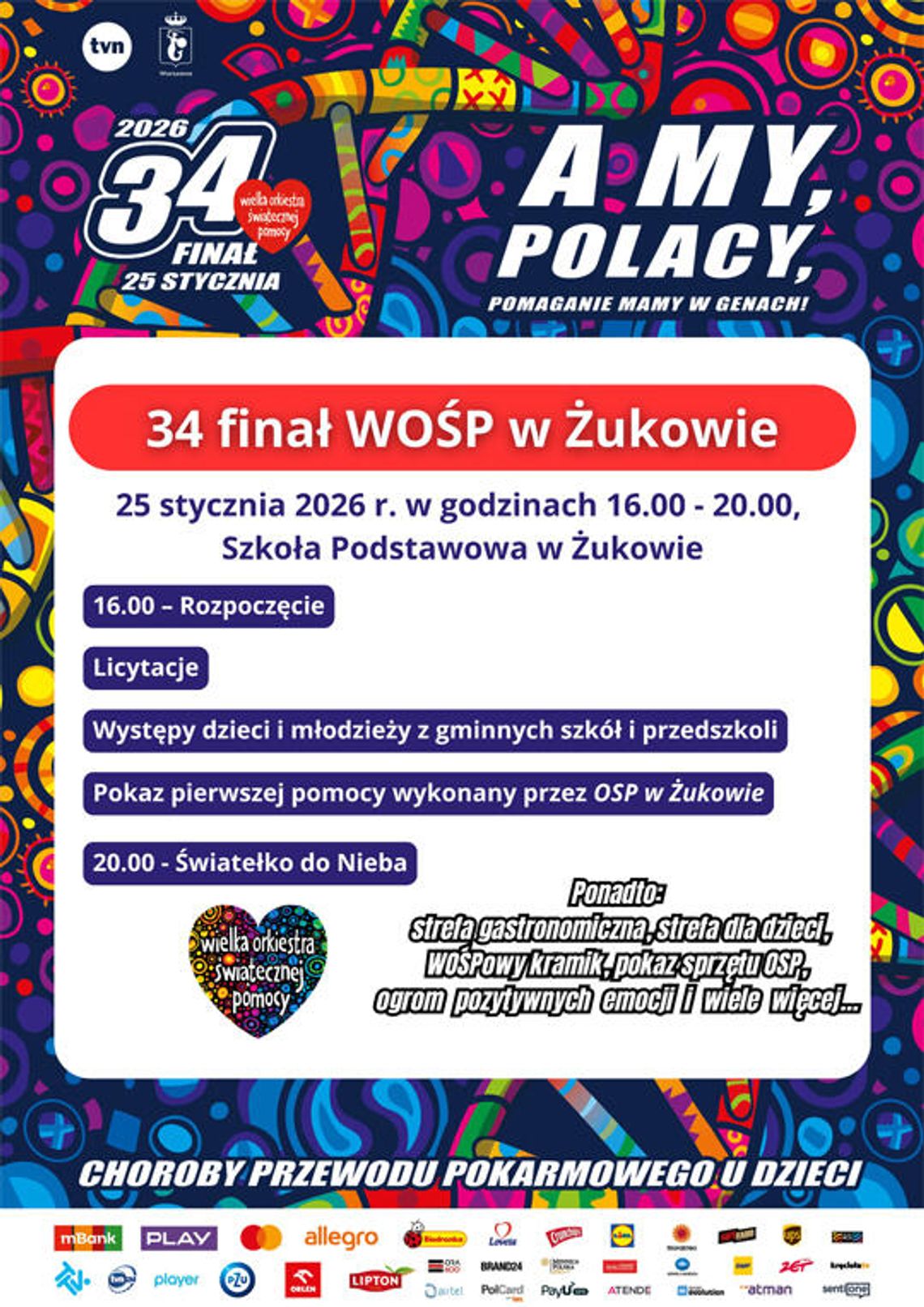 Gmina Sławno: Finał WOŚP odbędzie się w  Szkole Podstawowej im. gen. Stefana Roweckiego „Grota” w Żukowie,