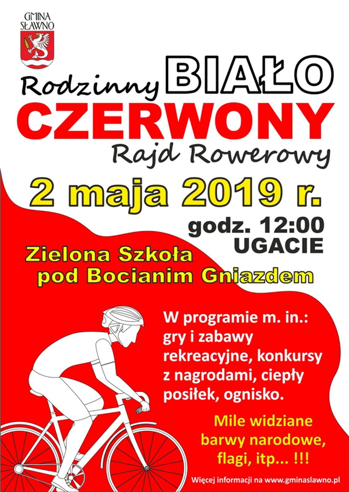 Gmina Sławno: Rodzinny Biało-Czerwony Rajd Rowerowy