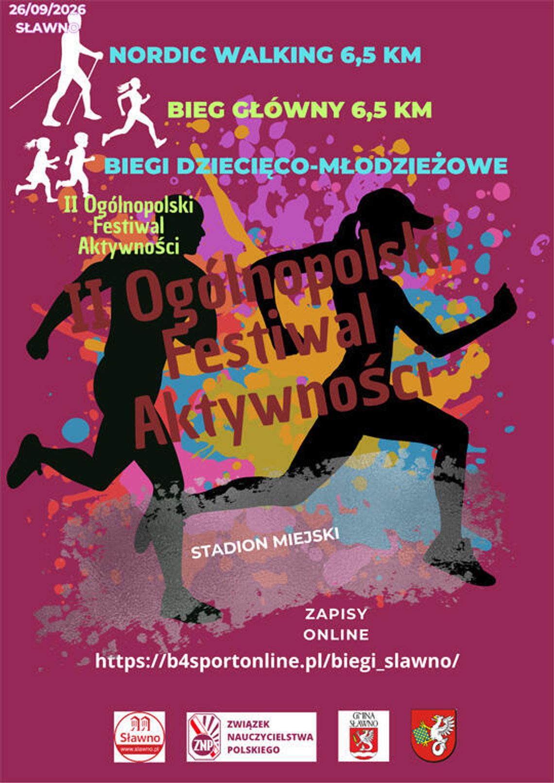 II Ogólnopolski Festiwal Aktywności w Sławnie. Bieg i Nordic Walking z okazji Dnia Edukacji Narodowej