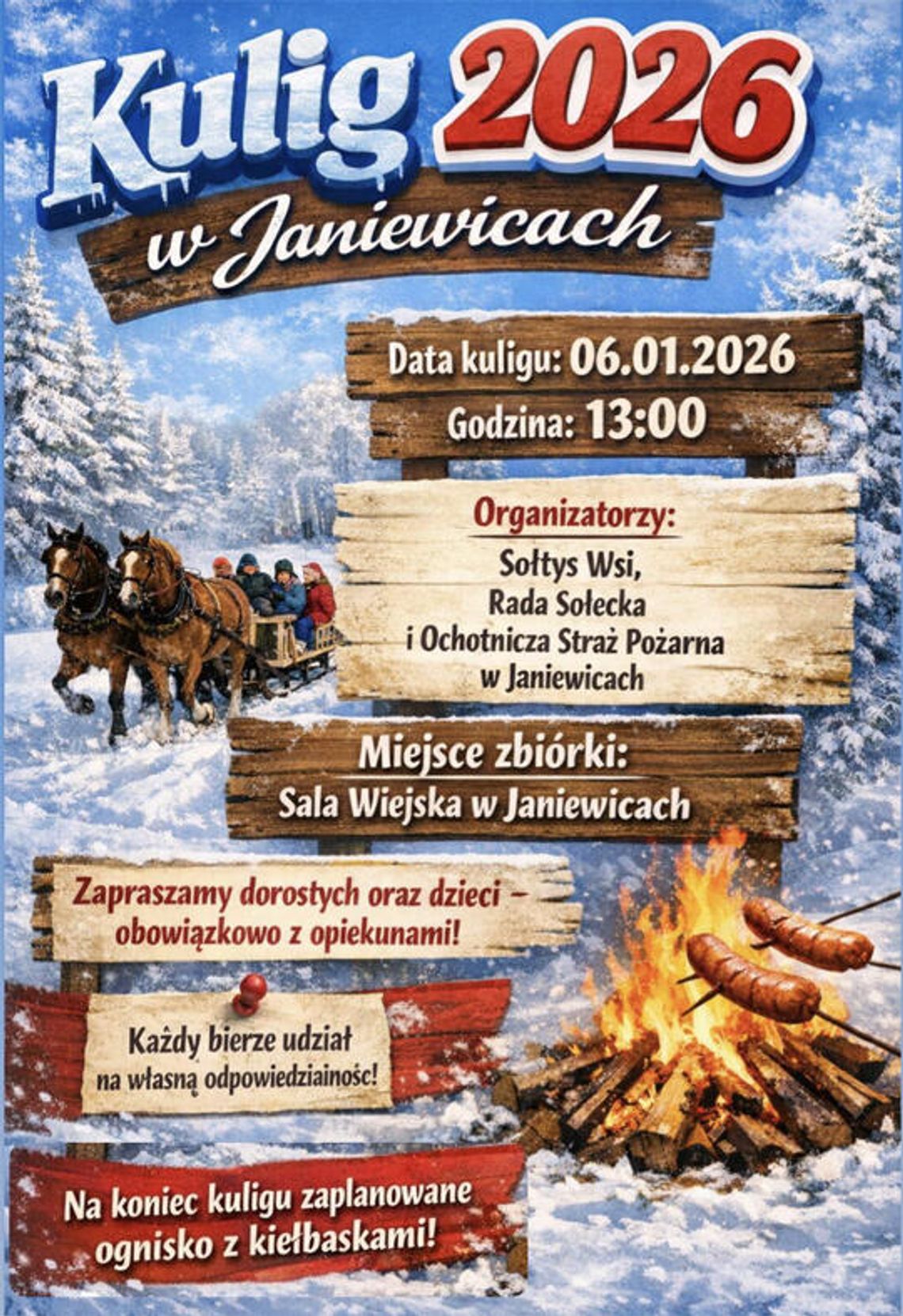 Janiewice: Tu także będzie kulig