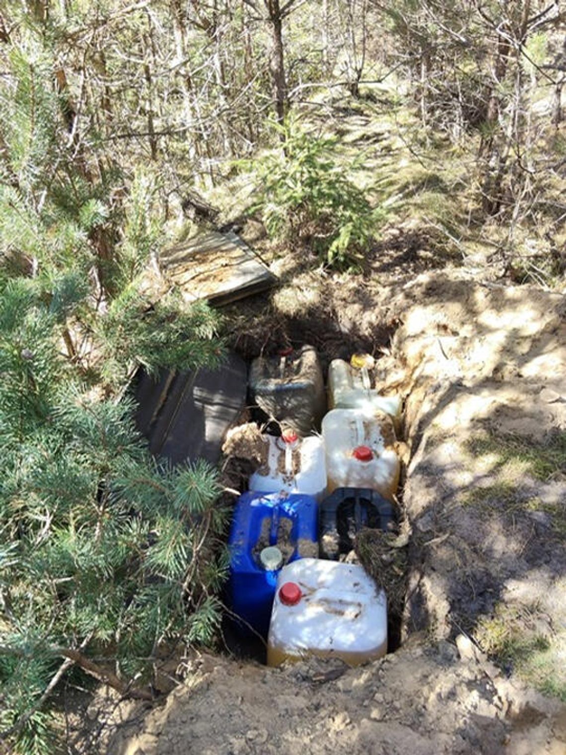 Kradł paliwo i zakopywał w lesie