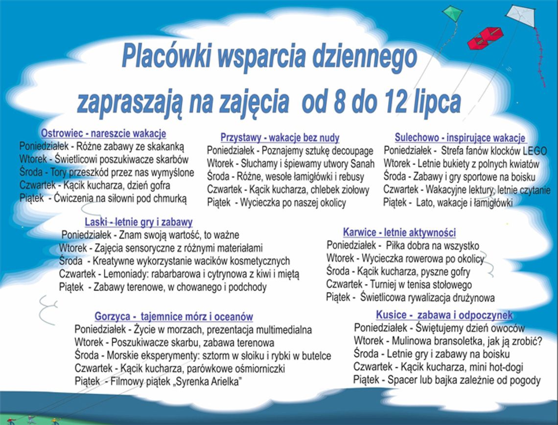 Malechowo: Tygodniowy program zajęć dla dzieci