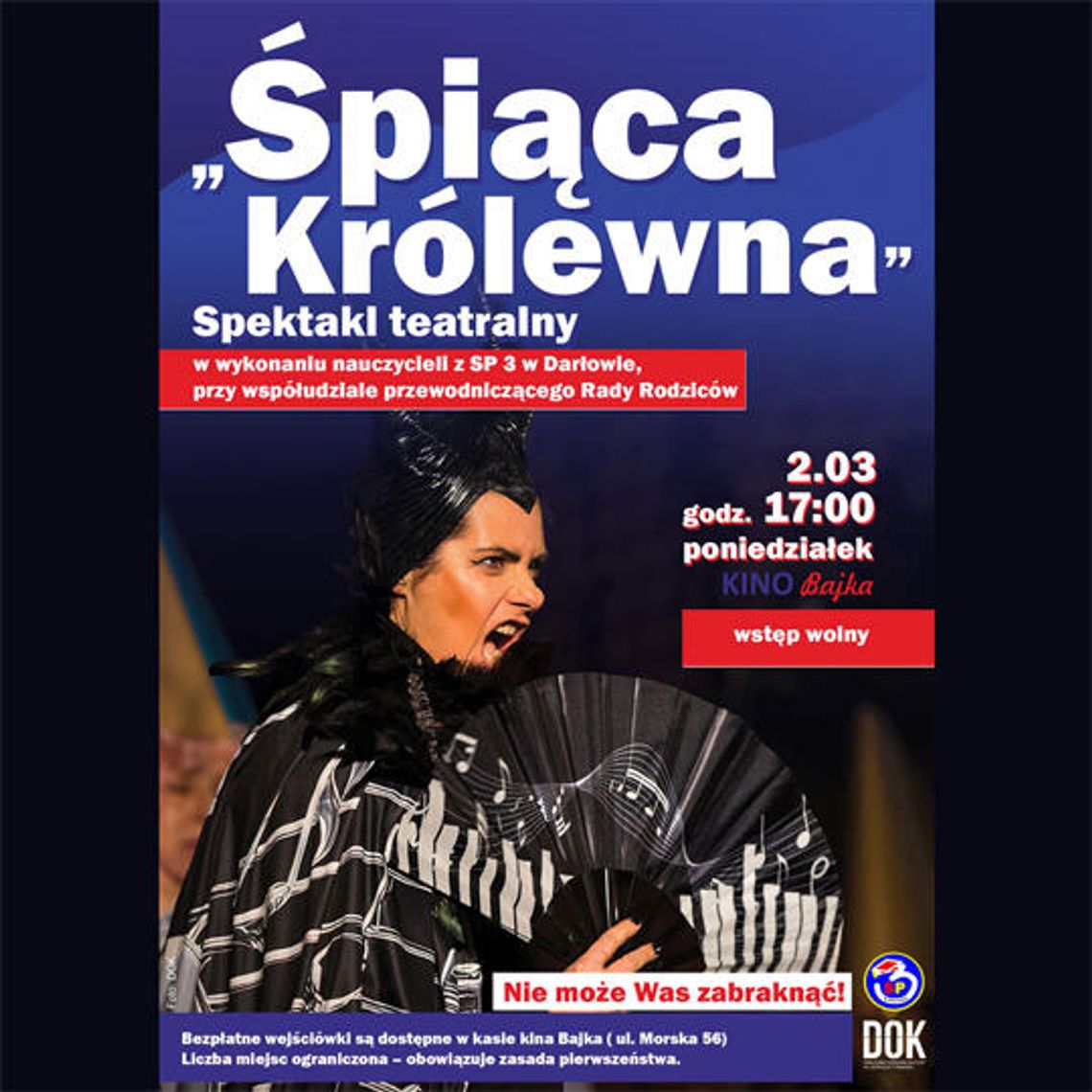 Nasi na scenie - spektakl "Śpiąca Królewna" w wykonaniu nauczycieli SP3 Darłowo - już 2 marca w Kinie Bajka Nasi na scenie - spektakl "Śpiąca Królewna" w wykonaniu nauczycieli SP3 Darłowo - już 2 marca w Kinie Bajka