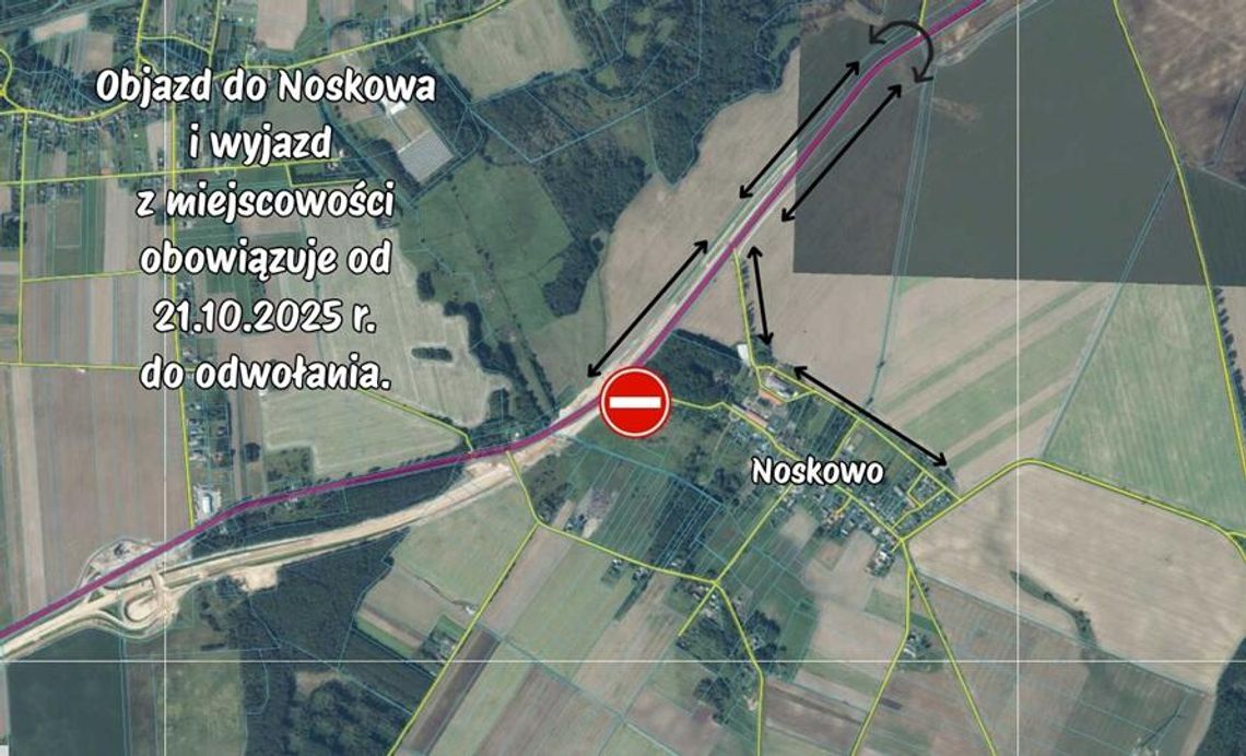 Noskowo: utrudnienia w ruchu