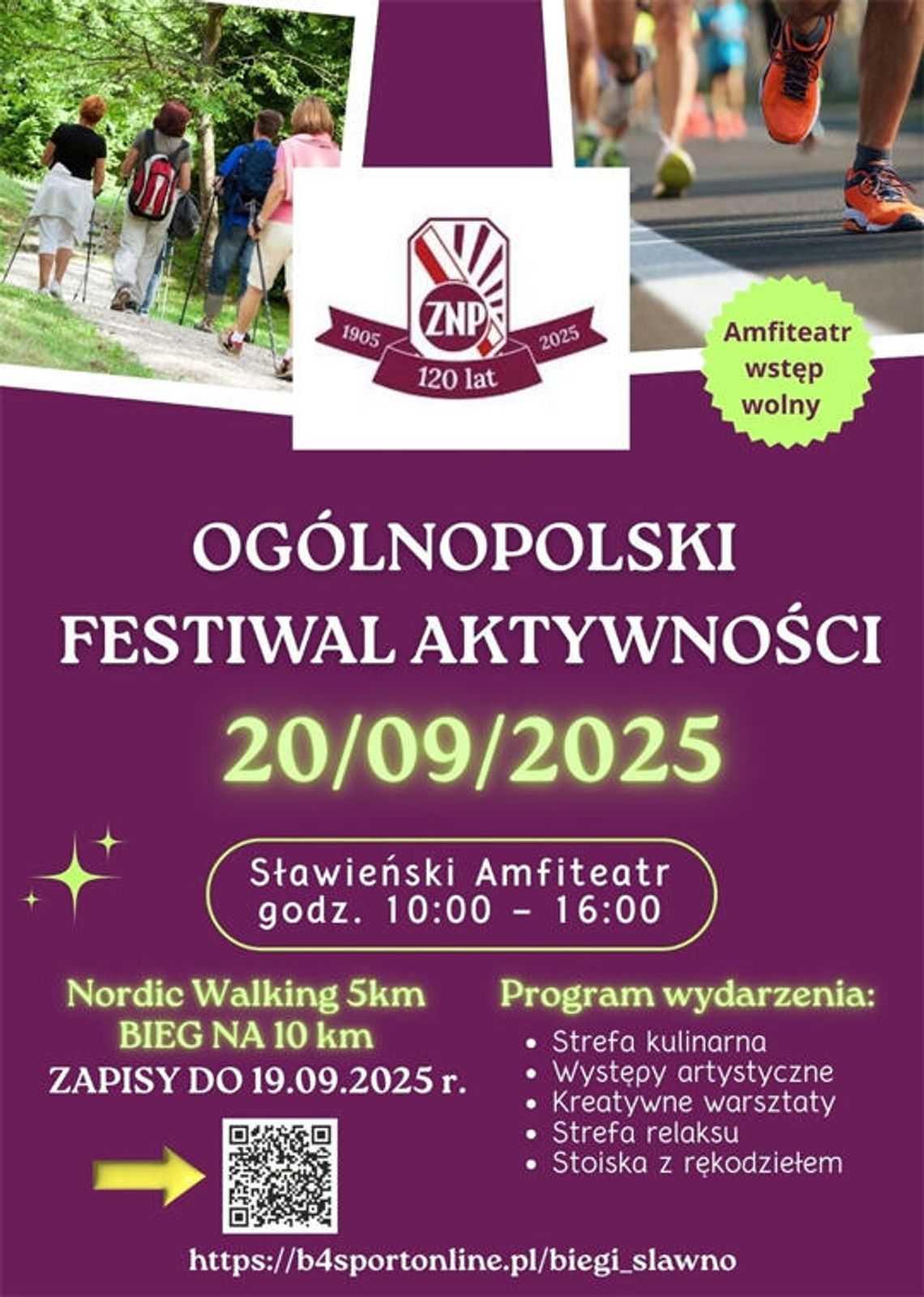 Oddział ZNP w Sławnie zaprasza mieszkańców i gości do udziału w Ogólnopolskim Festiwalu Aktywności