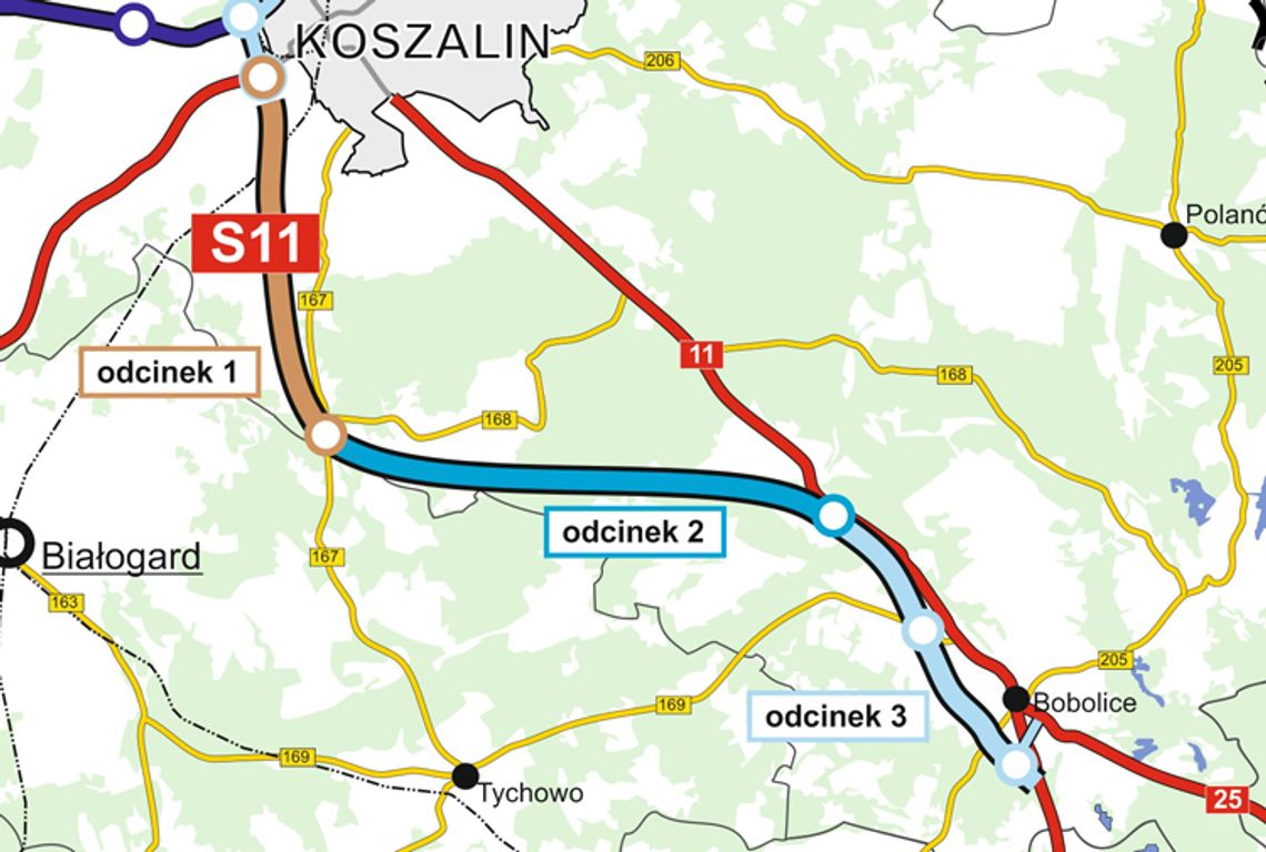 Ogłoszono przetargi na zaprojektowanie i budowę S11 Koszalin-Bobolice