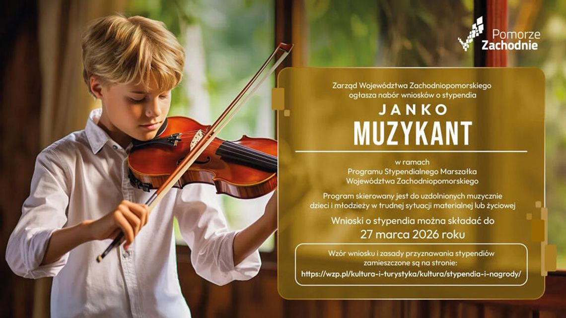 Ostatni tydzień zgłoszeń - stypendia dla młodych muzyków – „Janko Muzykant”.