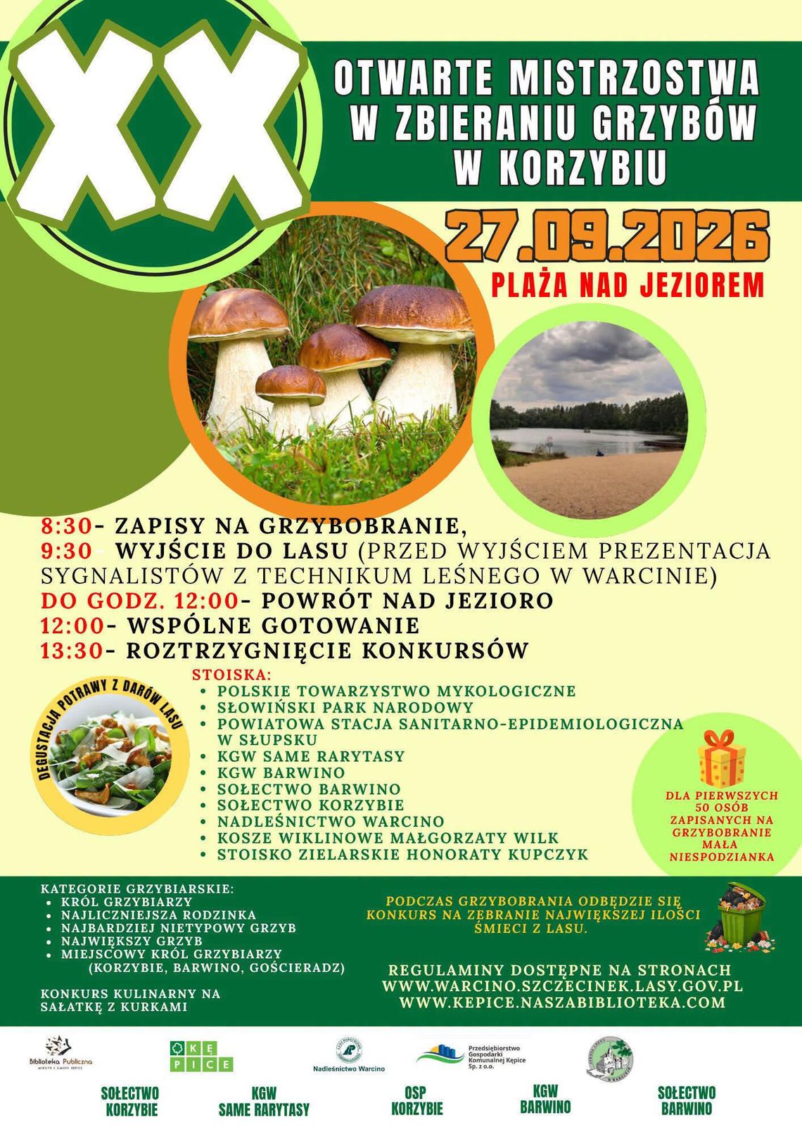 Otwarte Mistrzostwa w Zbieraniu Grzybów w Korzybiu Otwarte Mistrzostwa w Zbieraniu Grzybów w Korzybiu