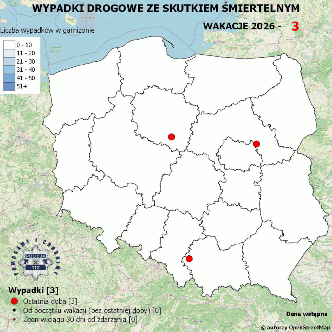Policyjna mapa śmiertelnych wypadków na polskich drogach. Ruszyła 8. edycja wakacyjnej akcji 2026