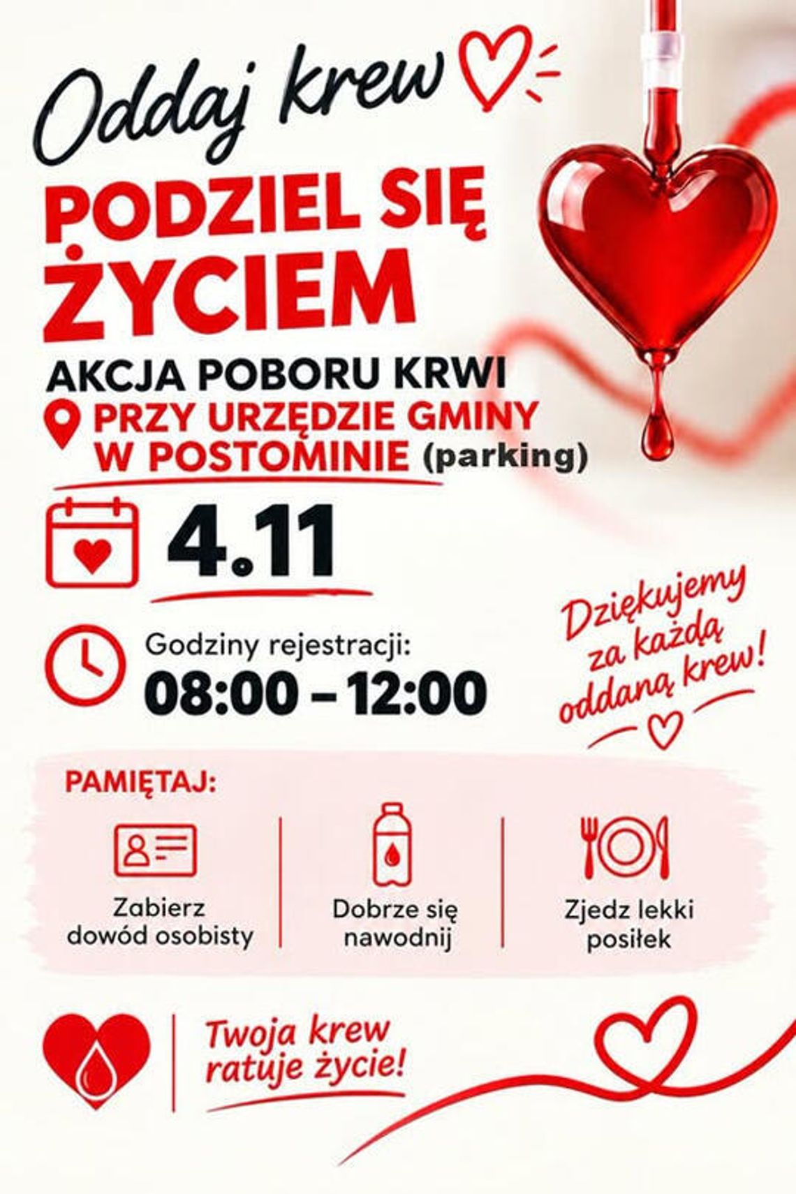 Postomino: Oddaj krew- podziel się życiem! Postomino: Oddaj krew- podziel się życiem!