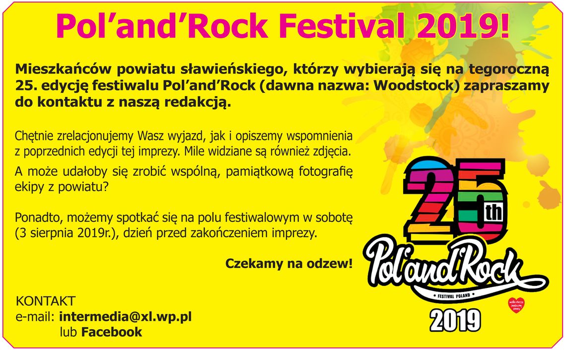 Powiat sławieński: Kto wyrusza na Pol'and'Rock Festival?