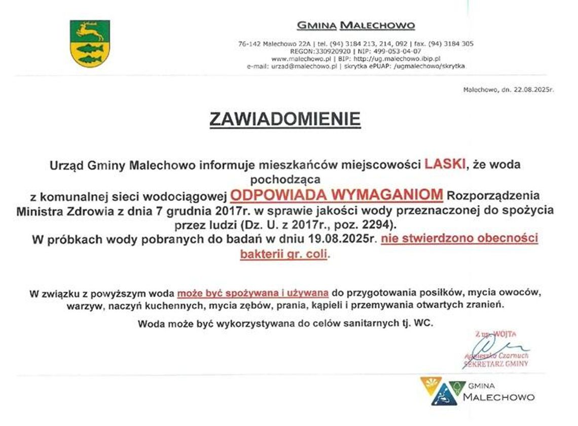 Powrót zdatnej do picia wody Powrót zdatnej do picia wody