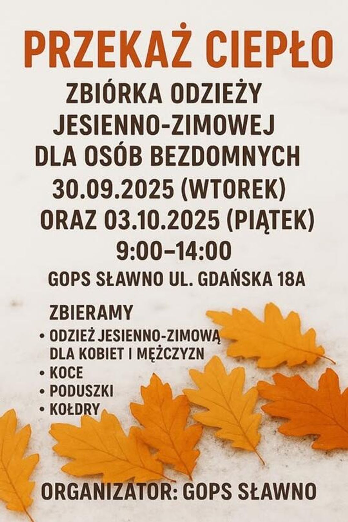 „Przekaż Ciepło” potrzebującym!