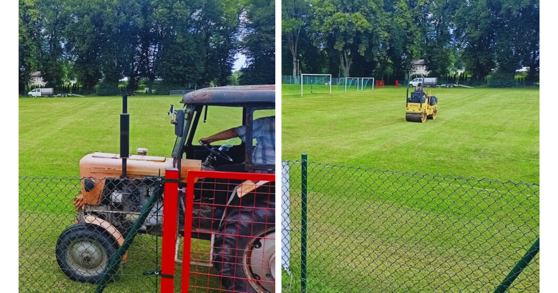 Przygotowania do sezonu jesiennego na boisku bocznym w Sławnie