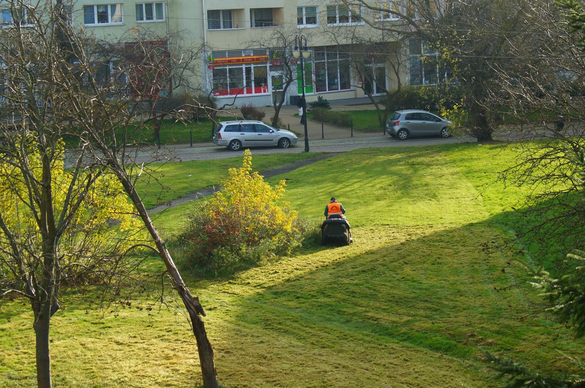 Sławno: Kosili trawnik w centrum