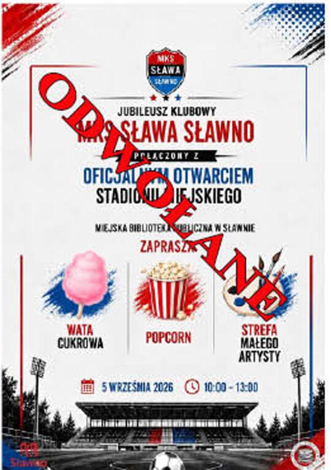 Sławno: Odwołany festyn i jubileuszowe obchody. Mecze ligowe odbędą się zgodnie z planem