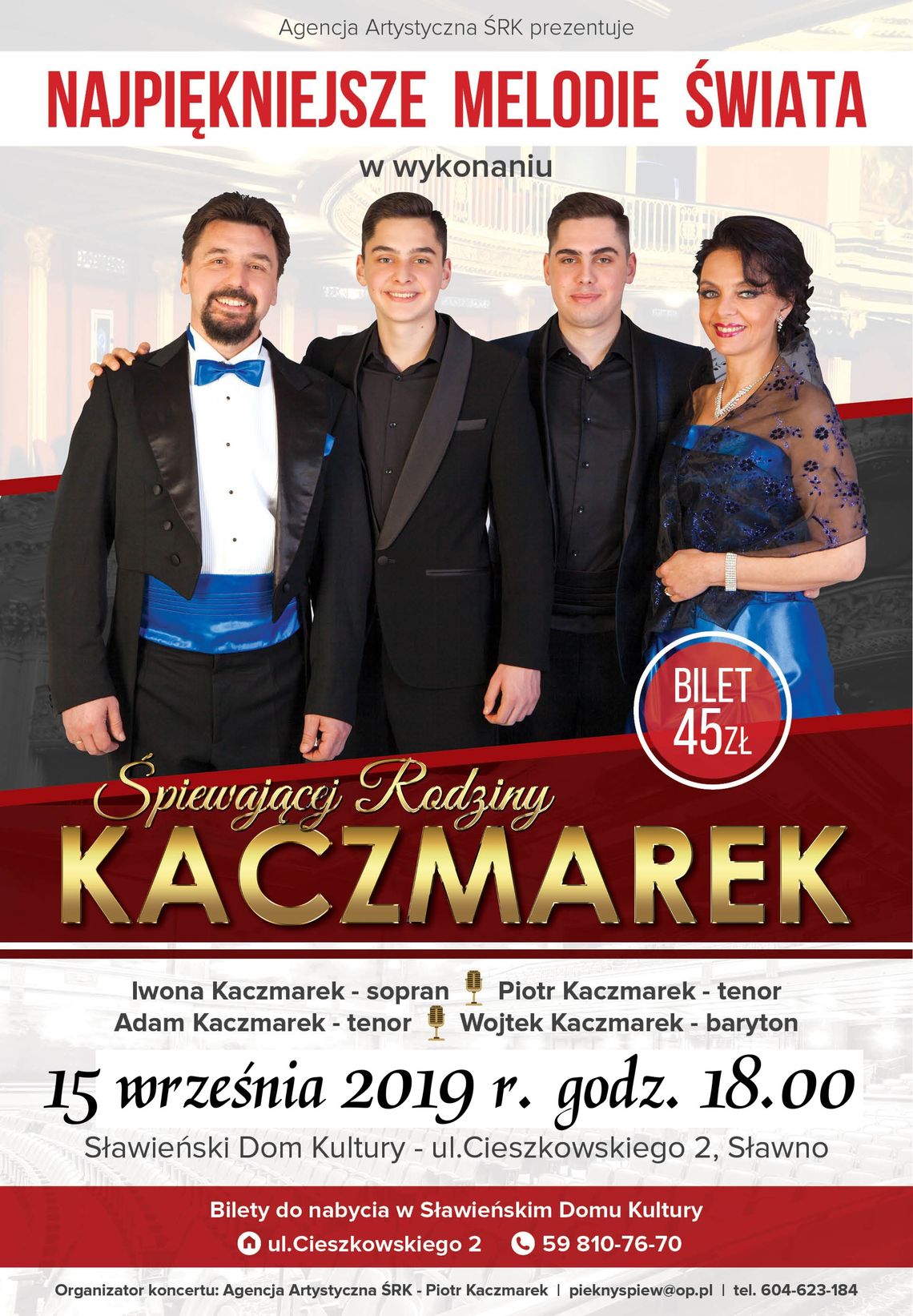 Sławno: Rodzina Kaczmarków zaśpiewa w SDK. Uwaga: termin koncertu uległ zmianie!