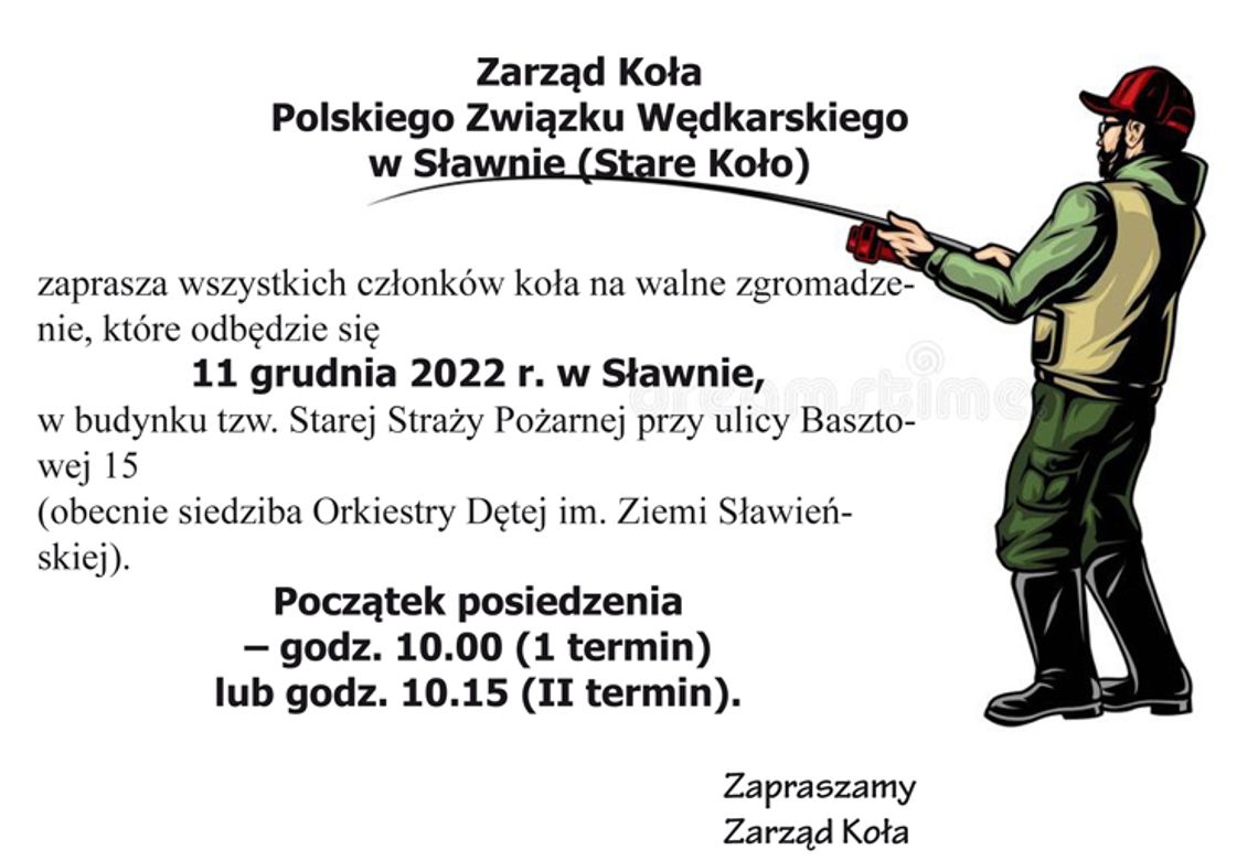 Sławno: zapraszamy na Walne Zgromadzenie Koła PZW