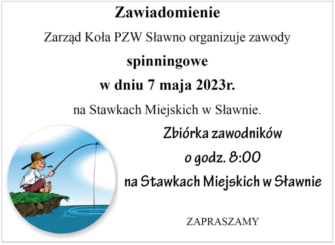 Sławno: Zawody spinningowe na Stawkach Miejskich