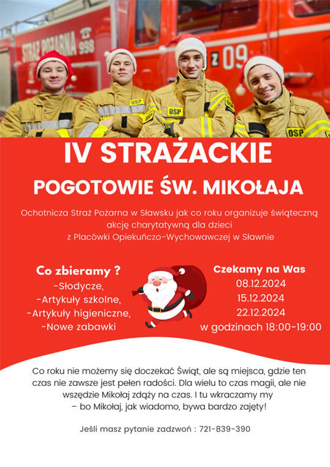 Sławsko: 4. Strażackie Pogotowie Świętego Mikołaja