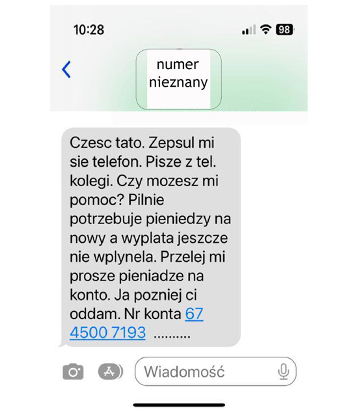 "Tato zepsuł mi się telefon..." - Uwaga!, To oszustwo!