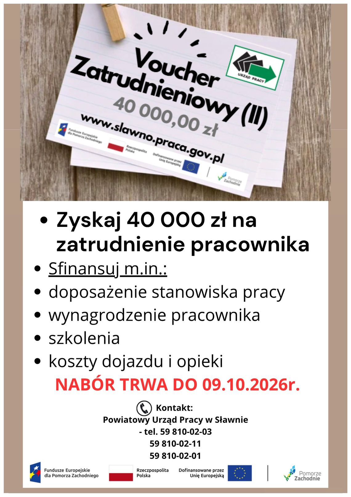 Trwa nabór uzupełniający o przyznanie Vouchera Zatrudnieniowego Trwa nabór uzupełniający o przyznanie Vouchera Zatrudnieniowego