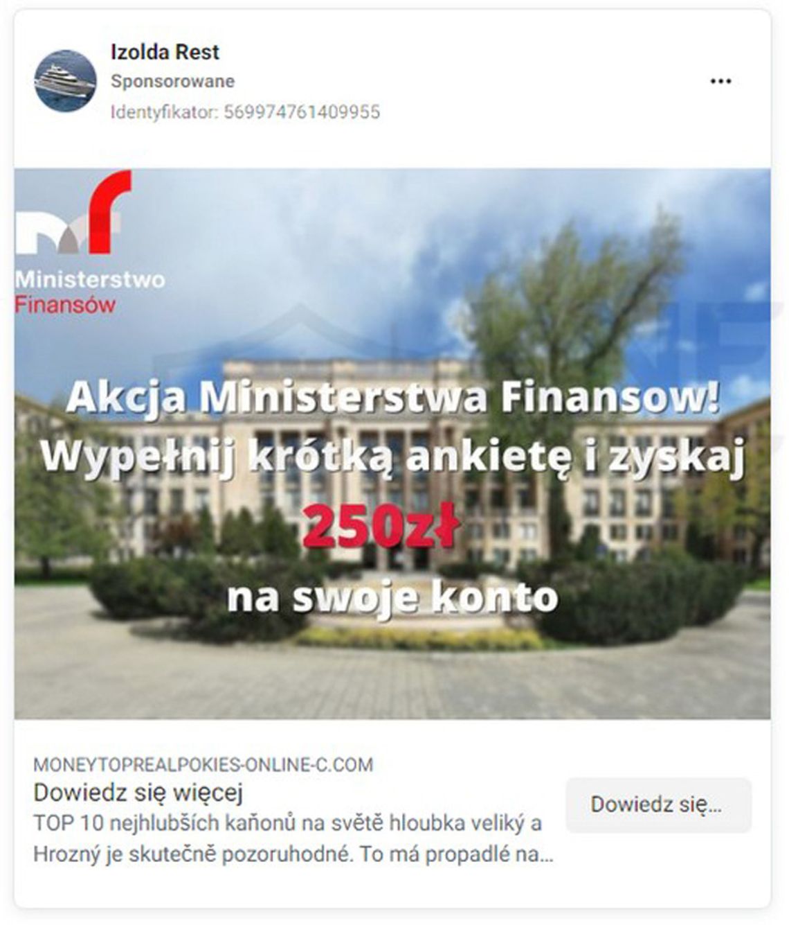 Uwaga na fałszywe reklamy z wizerunkiem Ministerstwa Finansów