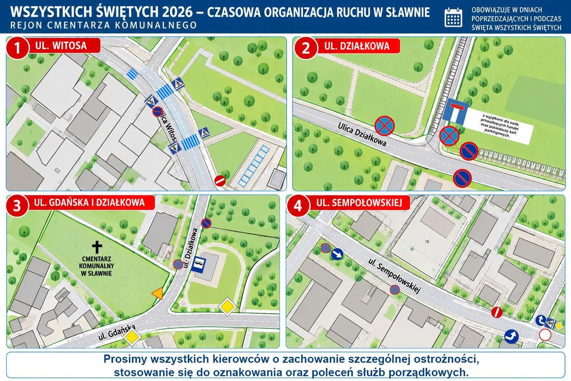 Wszystkich Świętych w Sławnie: msze, nabożeństwa i zmiany w organizacji ruchu przy cmentarzu Wszystkich Świętych w Sławnie: msze, nabożeństwa i zmiany w organizacji ruchu przy cmentarzu