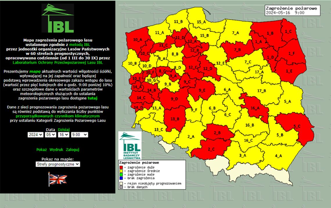 Zagrożenie pożarowe lasów