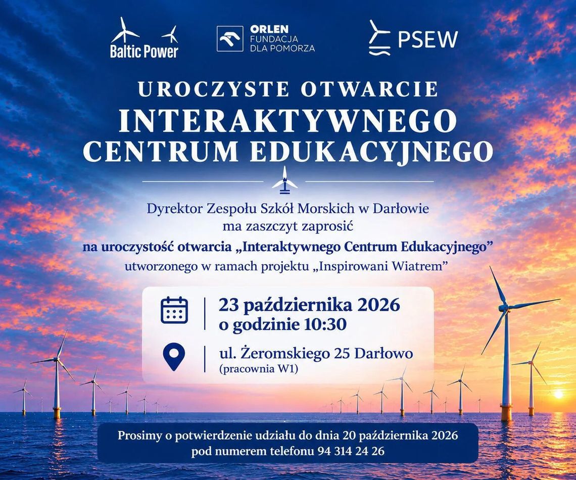 Zespół Szkół Morskich w Darłowie otwiera Interaktywne Centrum Multimedialne dla edukacji offshore wind Zespół Szkół Morskich w Darłowie otwiera Interaktywne Centrum Multimedialne dla edukacji offshore wind