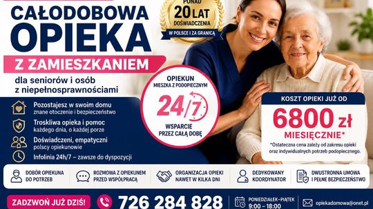 Profesjonalna całodobowa opieka z zamieszkaniem dla seniorów - organizacja w kilka dni