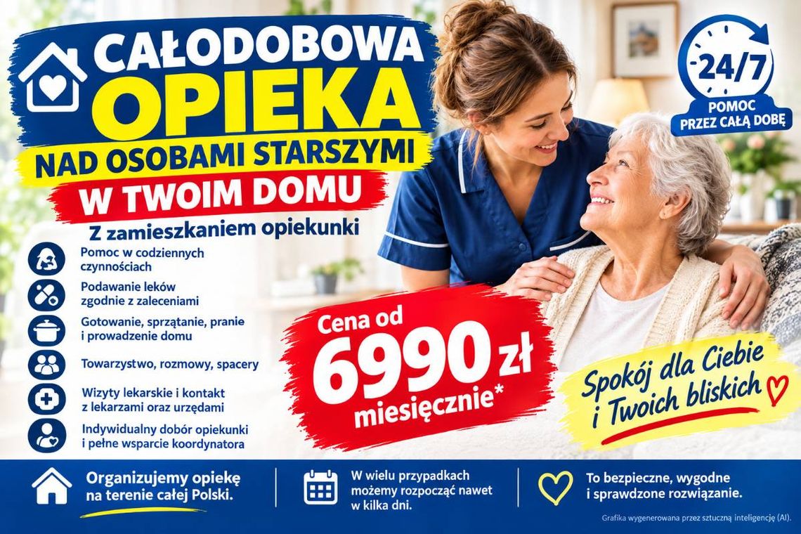 Opieka seniora z opiekunem mieszkającym na miejscu - od 6990 zł miesięcznie Opieka seniora z opiekunem mieszkającym na miejscu - od 6990 zł miesięcznie