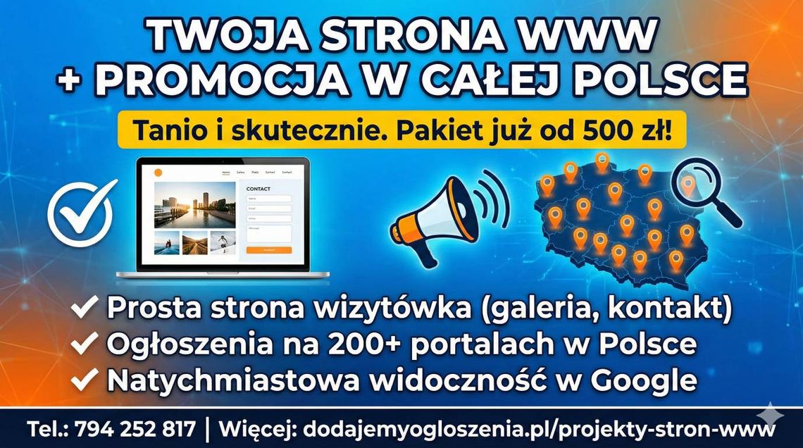 Strona internetowa od 500 PLN z mocną promocją na START/ FAKTURA Strona internetowa od 500 PLN z mocną promocją na START/ FAKTURA