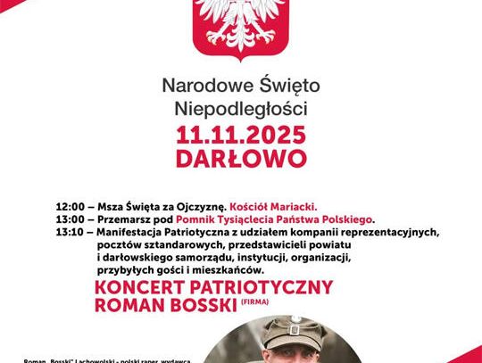 Darłowo: Już jutro 11 listopada zapraszamy na obchody Święta 🇵🇱 Niepodległości