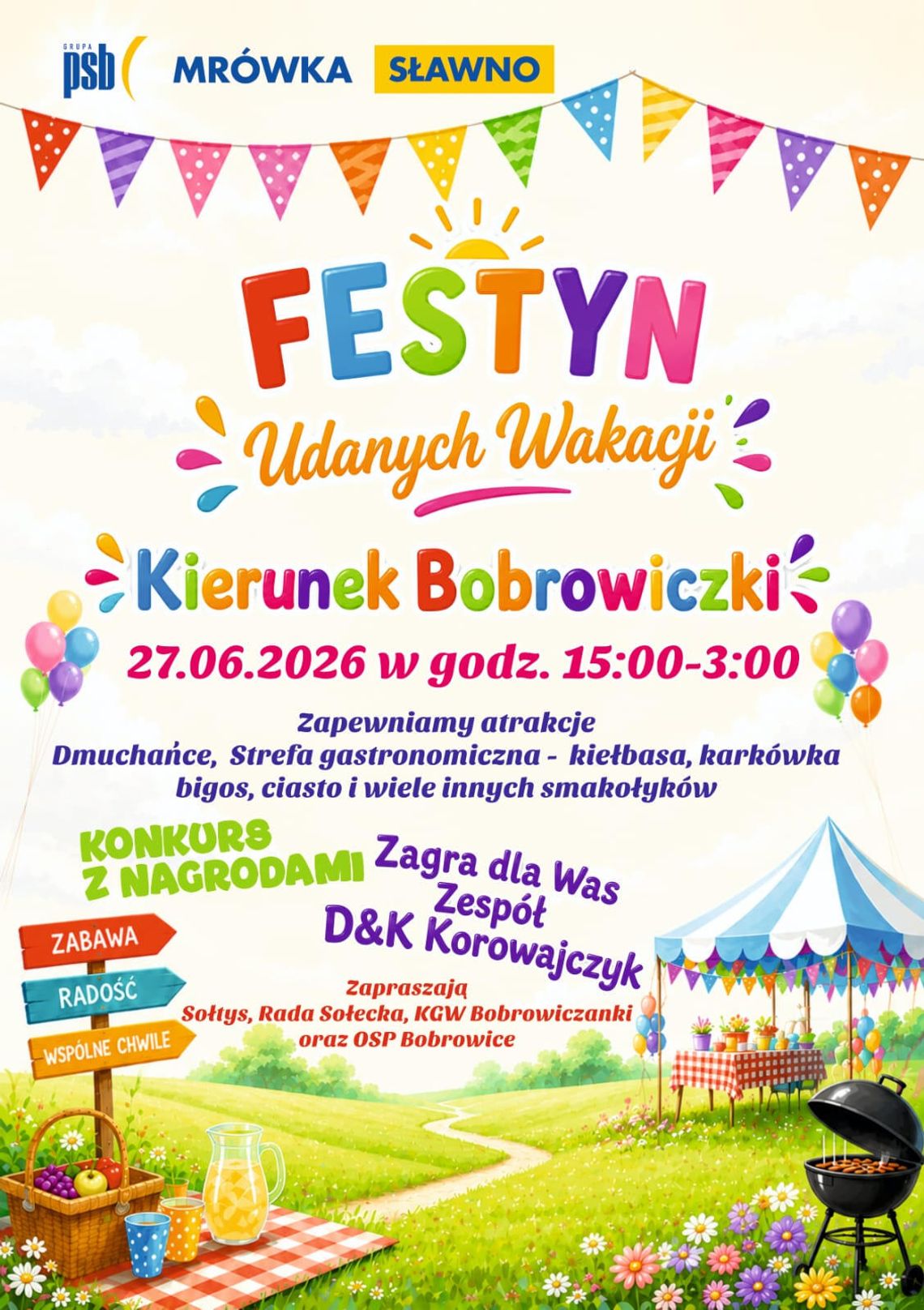 Bobrowiczki: Festyn Udanych Wakacji "Kierunek Bobrowiczki" Bobrowiczki: Festyn Udanych Wakacji "Kierunek Bobrowiczki"