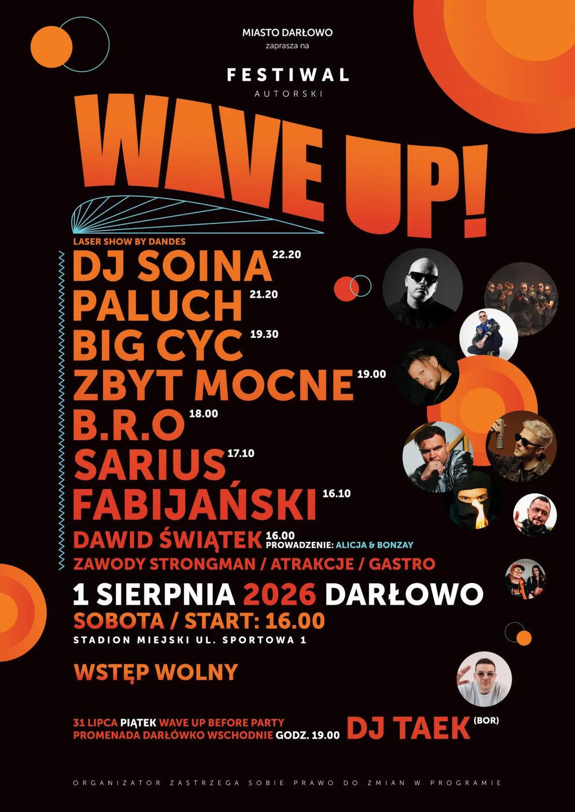 Darłowo zaprasza 31 lipca i 1 sierpnia - WAVE UP! - sprawdź Darłowo zaprasza 31 lipca i 1 sierpnia - WAVE UP! - sprawdź