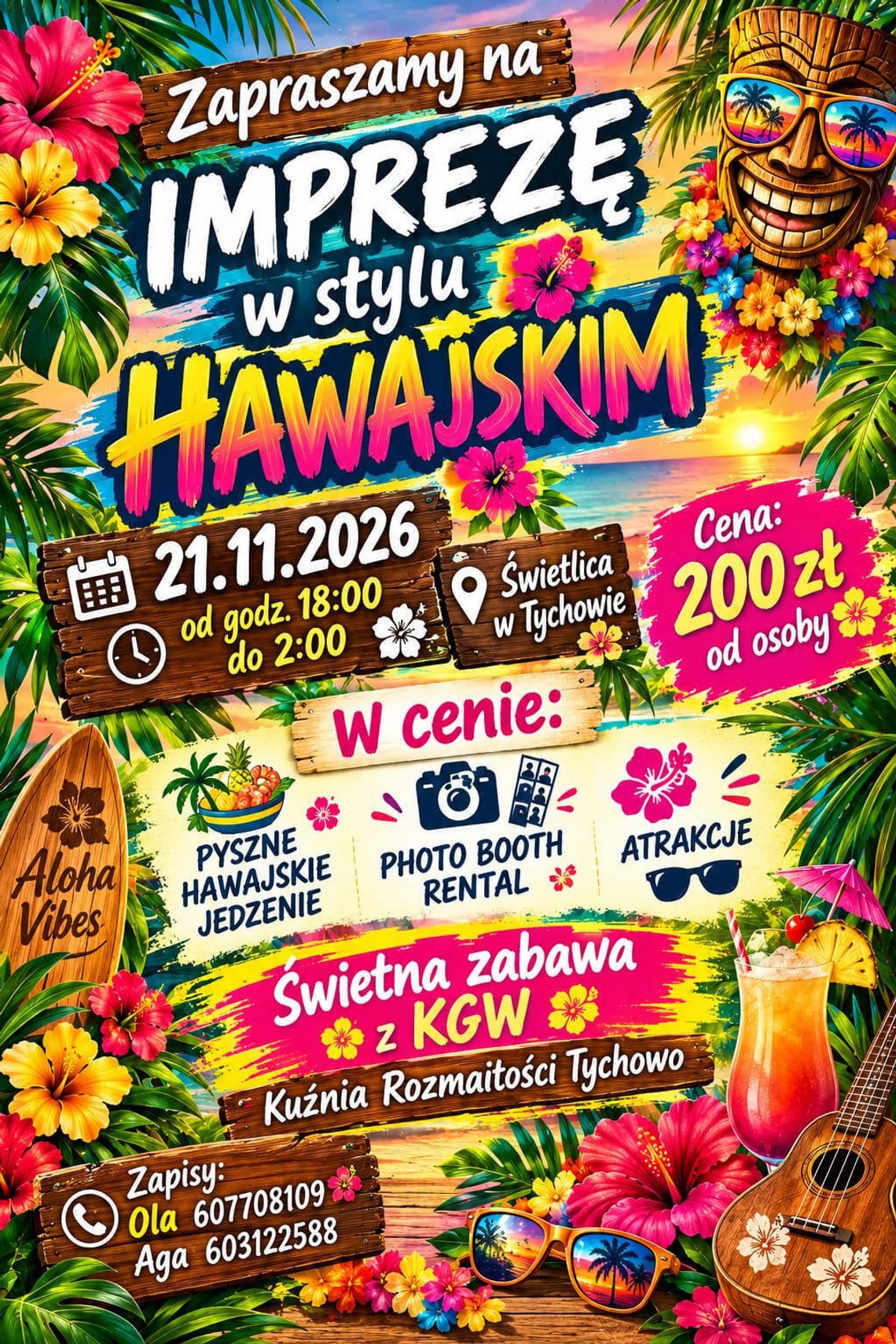 Zabawa w stylu hawajskim w Tychowie Zabawa w stylu hawajskim w Tychowie