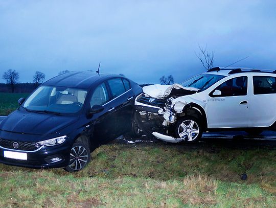 Warszkowo - Wrześnica wypadek dwóch samochodów
