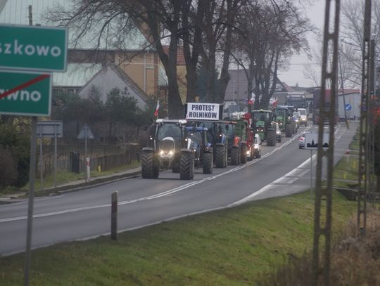 Powiat sławieński: rolniczy protest na krajowej "szóstce"